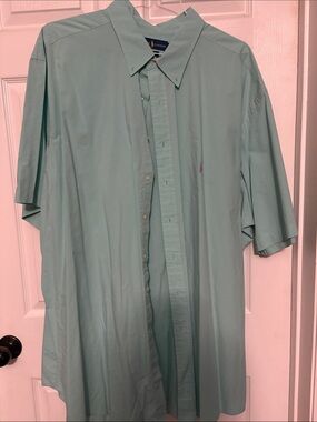 Ralph Lauren Men's Mint Green Short-Sleeve Button-Down Shirt